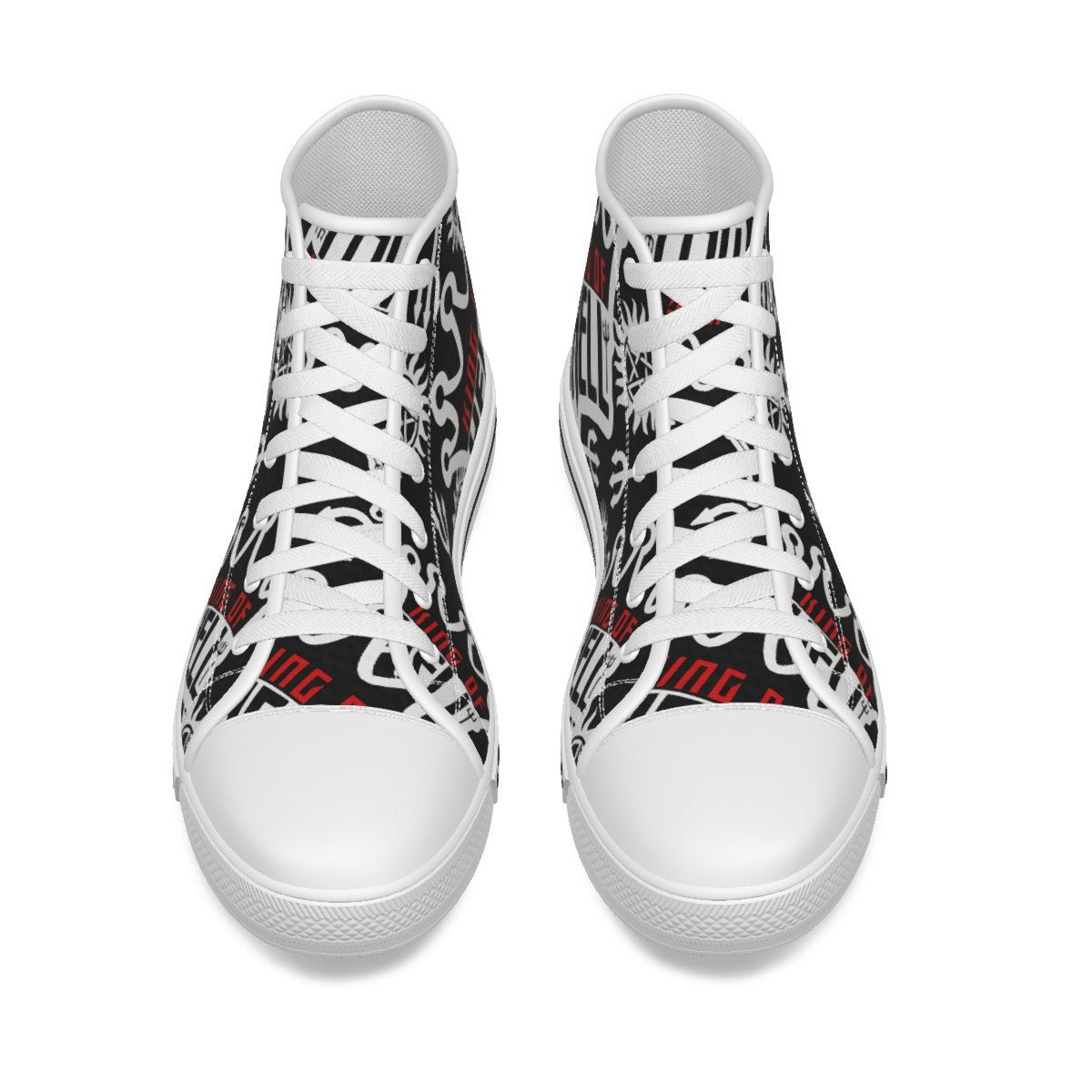 Crowley - Black AOP Canvas Hi - Top Shoe - Supernatural Inspired - Goblin Wood Exclusive - Goblin Wood