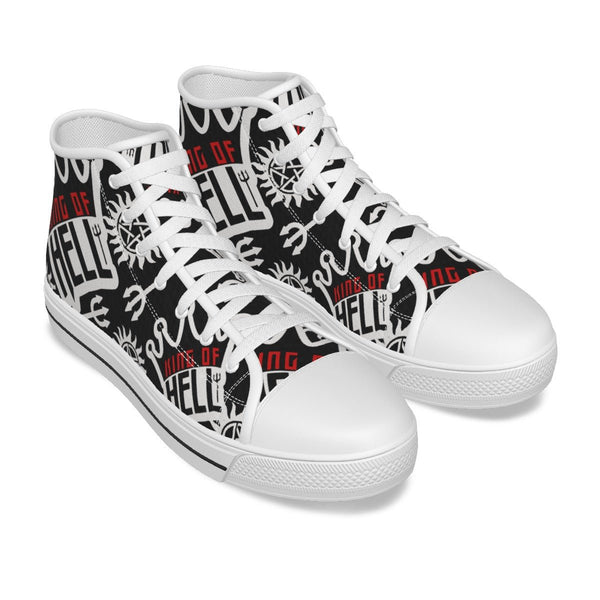 Crowley - Black AOP Canvas Hi - Top Shoe - Supernatural Inspired - Goblin Wood Exclusive - Goblin Wood