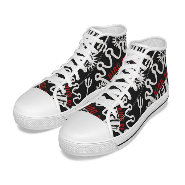 Crowley - Black AOP Canvas Hi - Top Shoe - Supernatural Inspired - Goblin Wood Exclusive - Goblin Wood