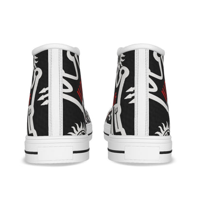 Crowley - Black AOP Canvas Hi - Top Shoe - Supernatural Inspired - Goblin Wood Exclusive - Goblin Wood
