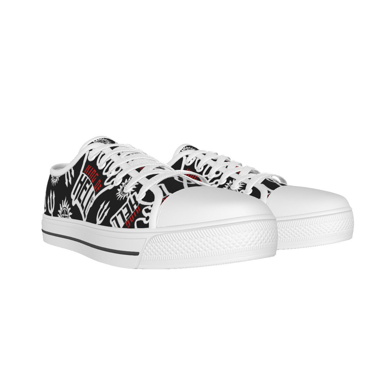 Crowley - Black AOP Canvas Lo - Top Shoe - Supernatural Inspired - Goblin Wood Exclusive - Goblin Wood
