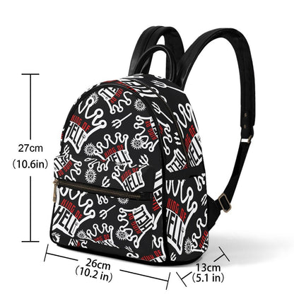 Crowley King Of Hell - (Black) AOP Mini Backpack - Supernatural Inspired - Goblin Wood Exclusive - Goblin Wood