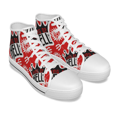 Crowley - Red AOP Canvas Hi - Top Shoe - Supernatural Inspired - Goblin Wood Exclusive - Goblin Wood