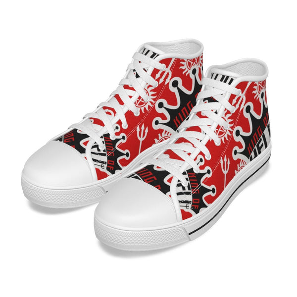 Crowley - Red AOP Canvas Hi - Top Shoe - Supernatural Inspired - Goblin Wood Exclusive - Goblin Wood