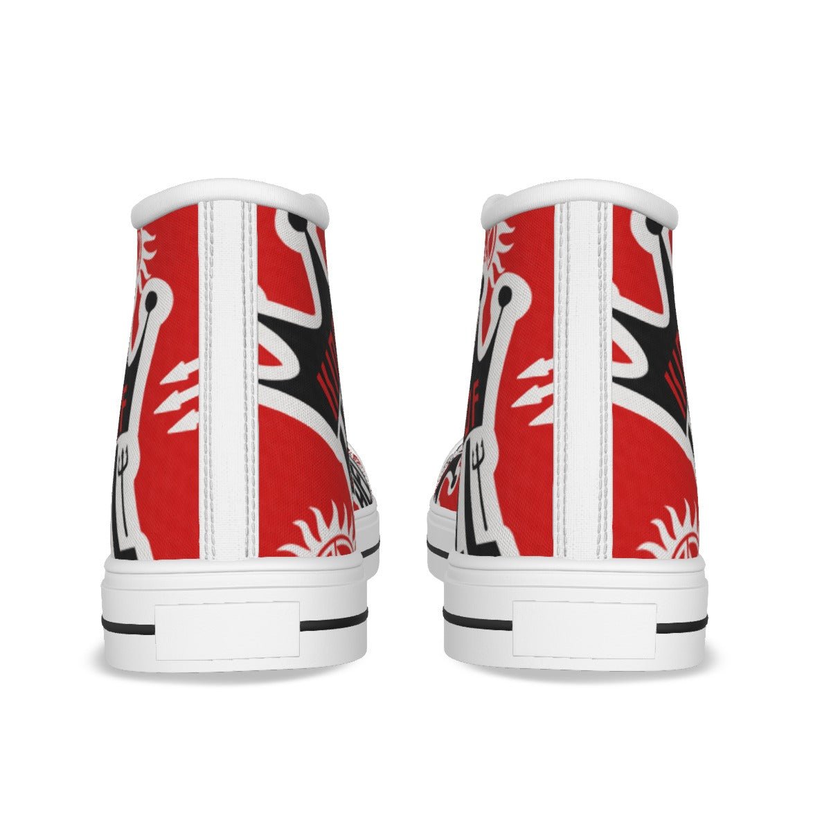 Crowley - Red AOP Canvas Hi - Top Shoe - Supernatural Inspired - Goblin Wood Exclusive - Goblin Wood