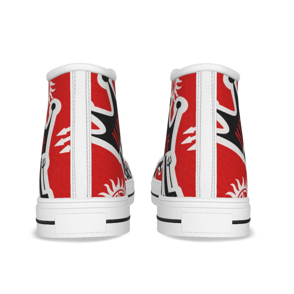 Crowley - Red AOP Canvas Hi - Top Shoe - Supernatural Inspired - Goblin Wood Exclusive - Goblin Wood