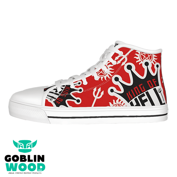 Crowley - Red AOP Canvas Hi - Top Shoe - Supernatural Inspired - Goblin Wood Exclusive - Goblin Wood