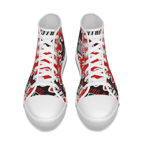 Crowley - Red AOP Canvas Hi - Top Shoe - Supernatural Inspired - Goblin Wood Exclusive - Goblin Wood