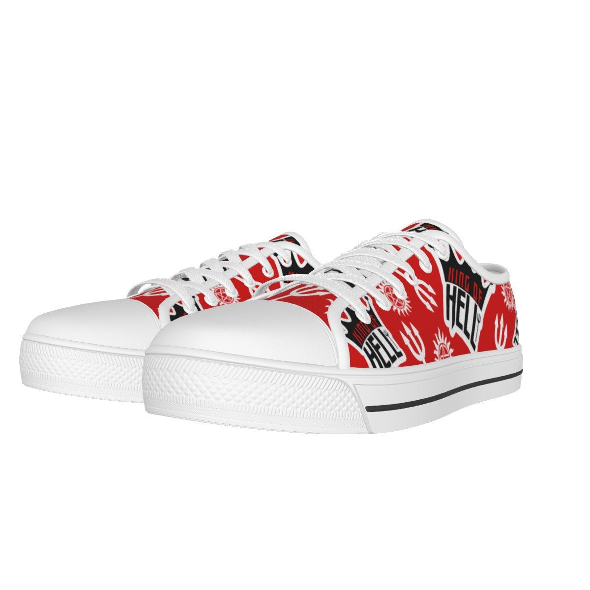 Crowley - Red AOP Canvas Lo - Top Shoe - Supernatural Inspired - Goblin Wood Exclusive - Goblin Wood