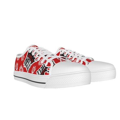 Crowley - Red AOP Canvas Lo - Top Shoe - Supernatural Inspired - Goblin Wood Exclusive - Goblin Wood