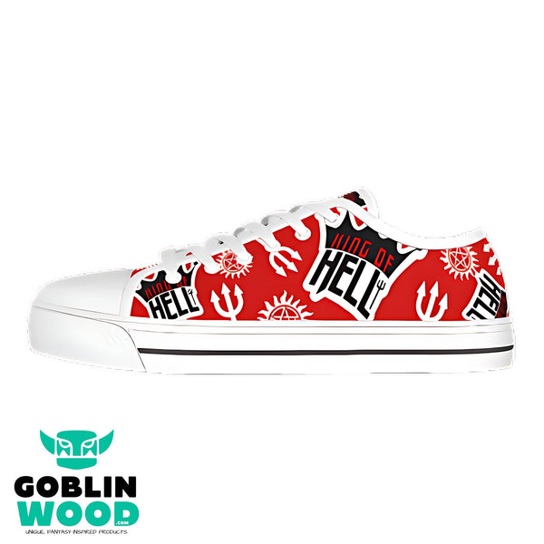 Crowley - Red AOP Canvas Lo - Top Shoe - Supernatural Inspired - Goblin Wood Exclusive - Goblin Wood