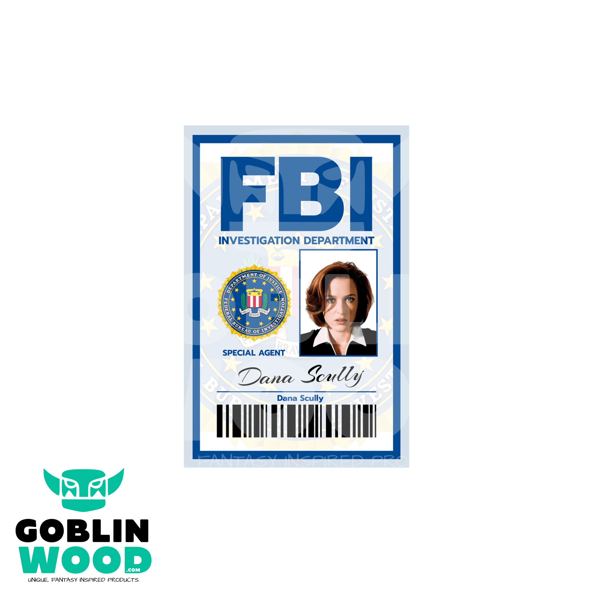 Dana Scully - FBI ID Card - The X - Files Inspired - Goblin Wood Exclusive - Goblin Wood