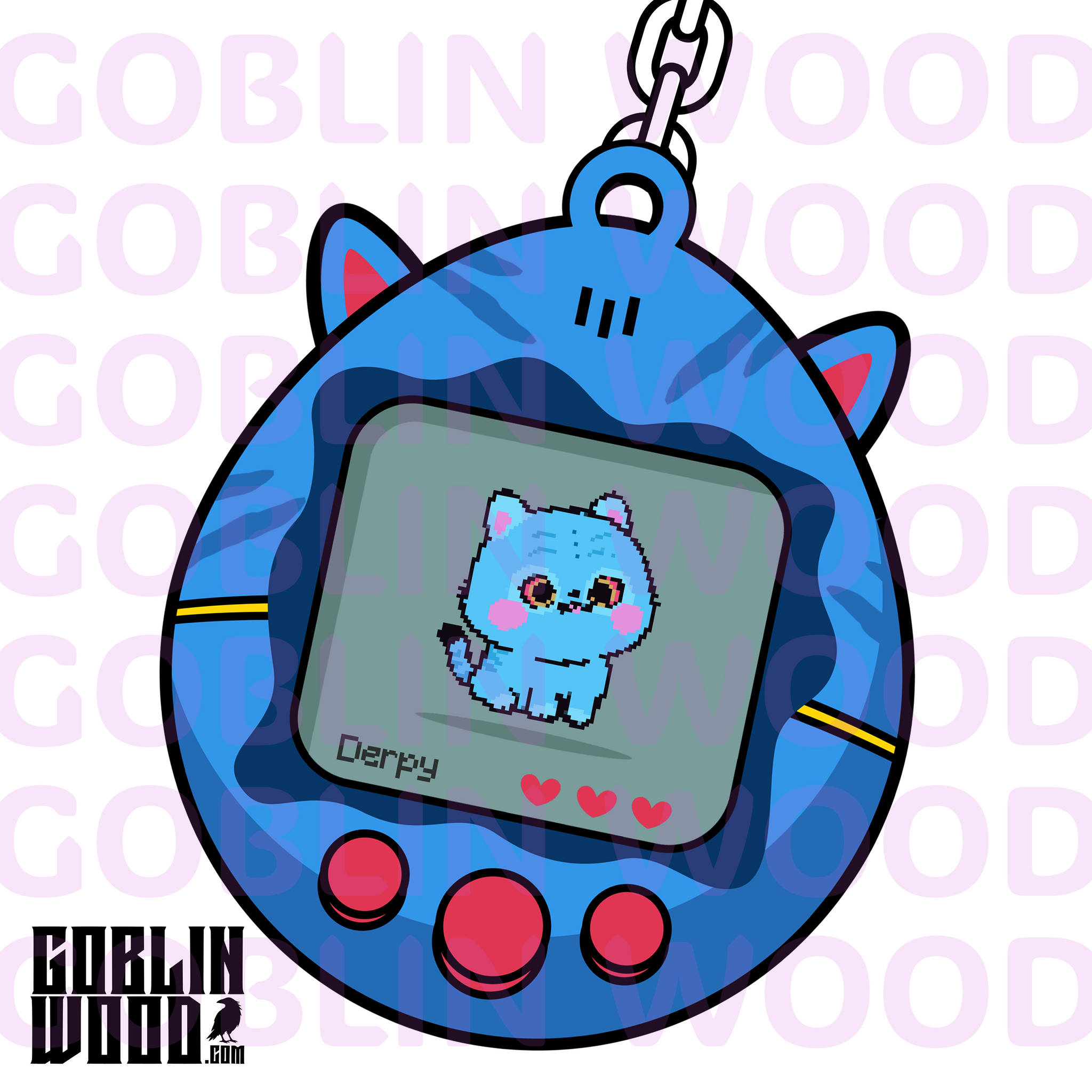 Derp - Acrylic Tamagotchi Style Keychain - KPop Demon Hunters Inspired - Goblin Wood Exclusive