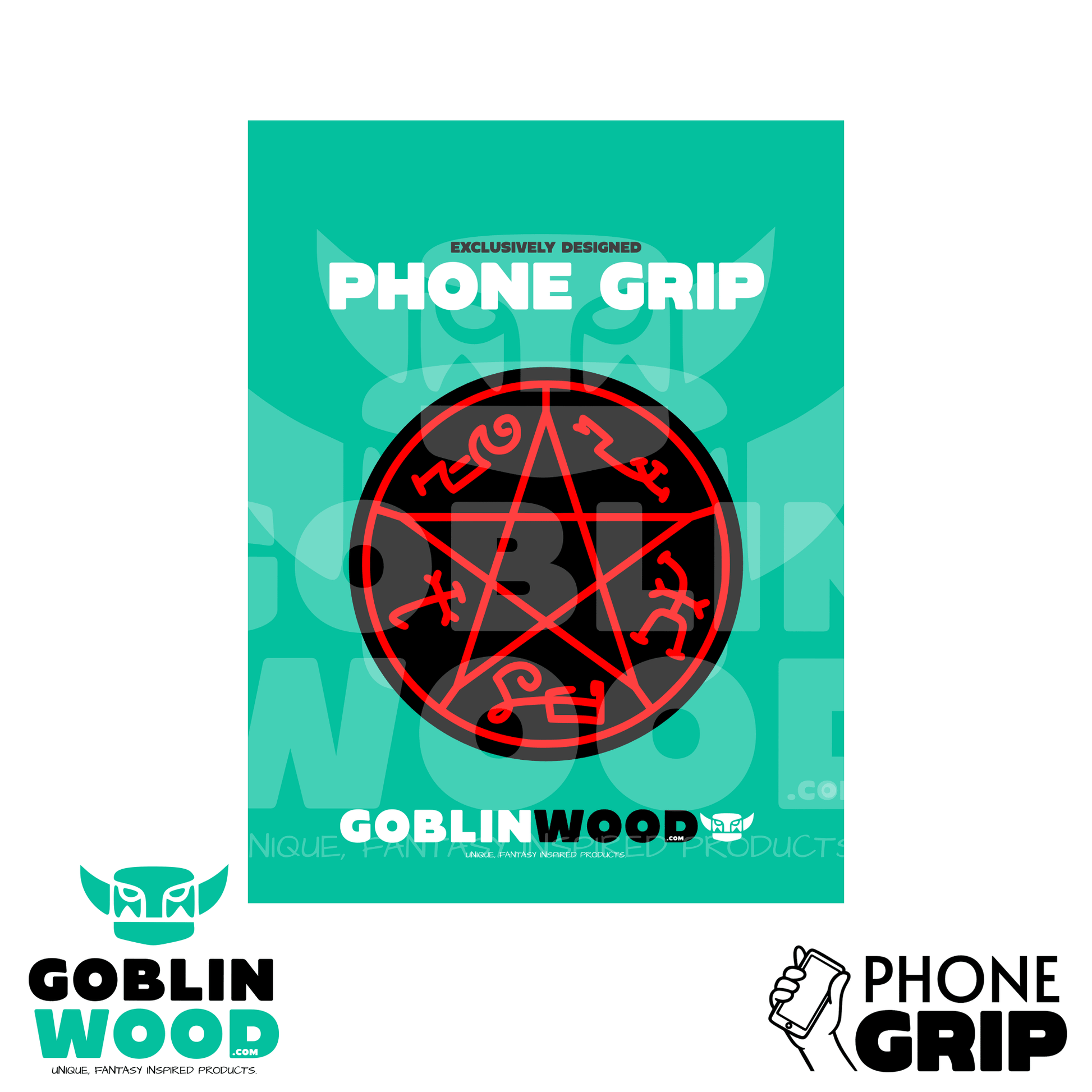 Devils Trap - Acrylic Phone/Kindle Grip - Supernatural Inspired - Goblin Wood Exclusive - Goblin Wood