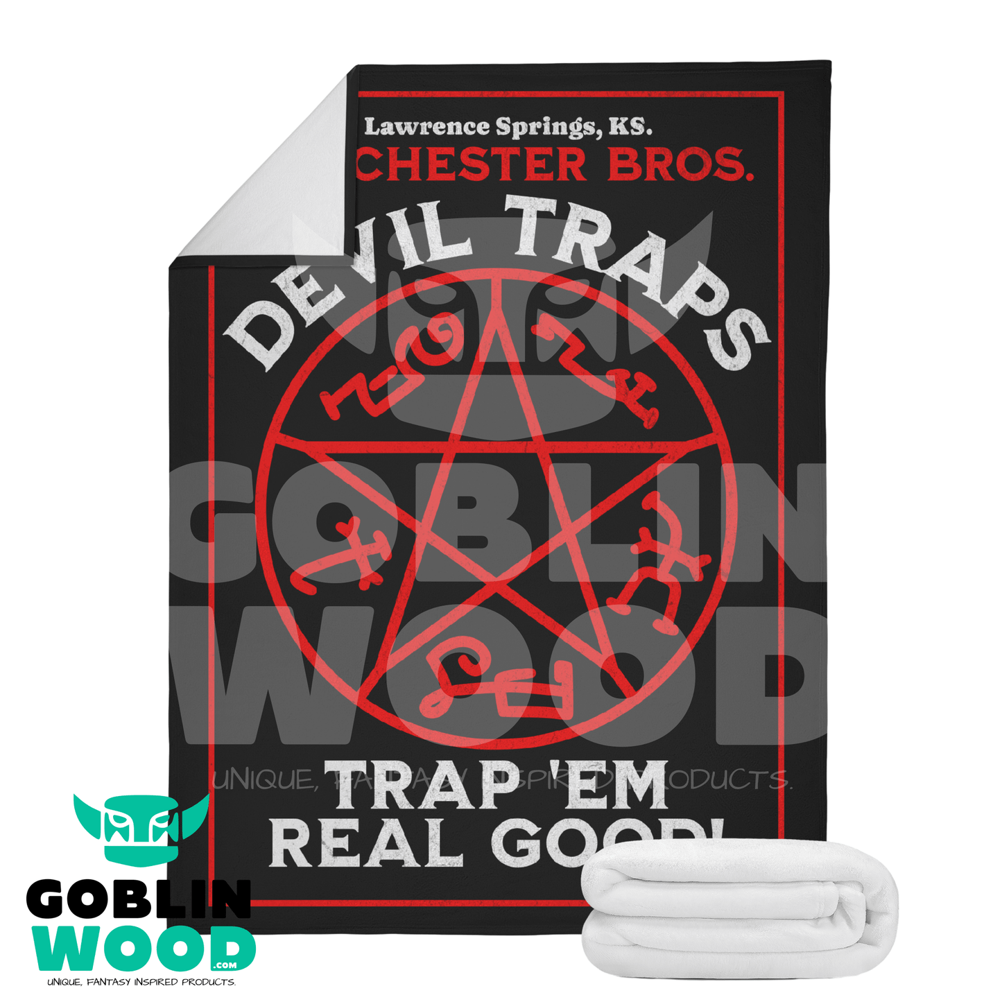 Devils Trap - Dual - Sided Stitched Blanket - Supernatural Inspired - Goblin Wood Exclusive - Goblin Wood