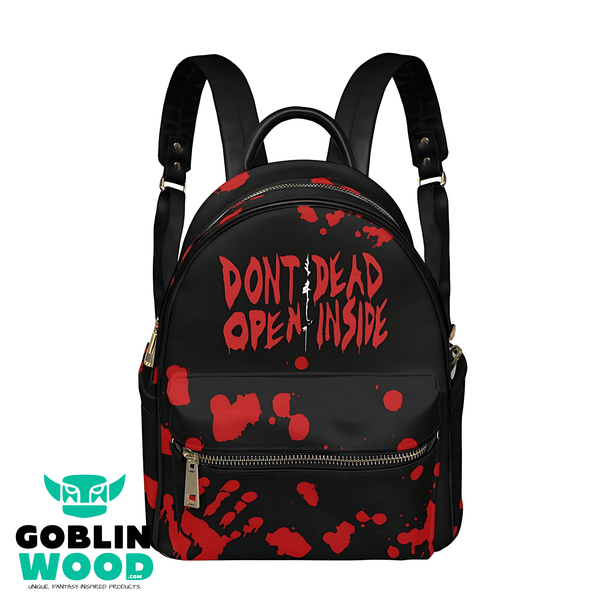 Don't Open, Dead Inside - Black Mini Backpack - The Walking Dead Inspired - Goblin Wood Exclusive - Goblin Wood