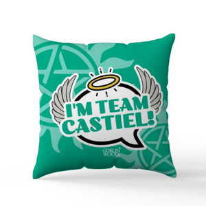 I'm Team Castiel! Speech Bubble Scatter Cushion - Supernatural Inspired - Goblin Wood Exclusive