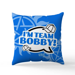 I'm Team Bobby! Speech Bubble Scatter Cushion - Supernatural Inspired - Goblin Wood Exclusive
