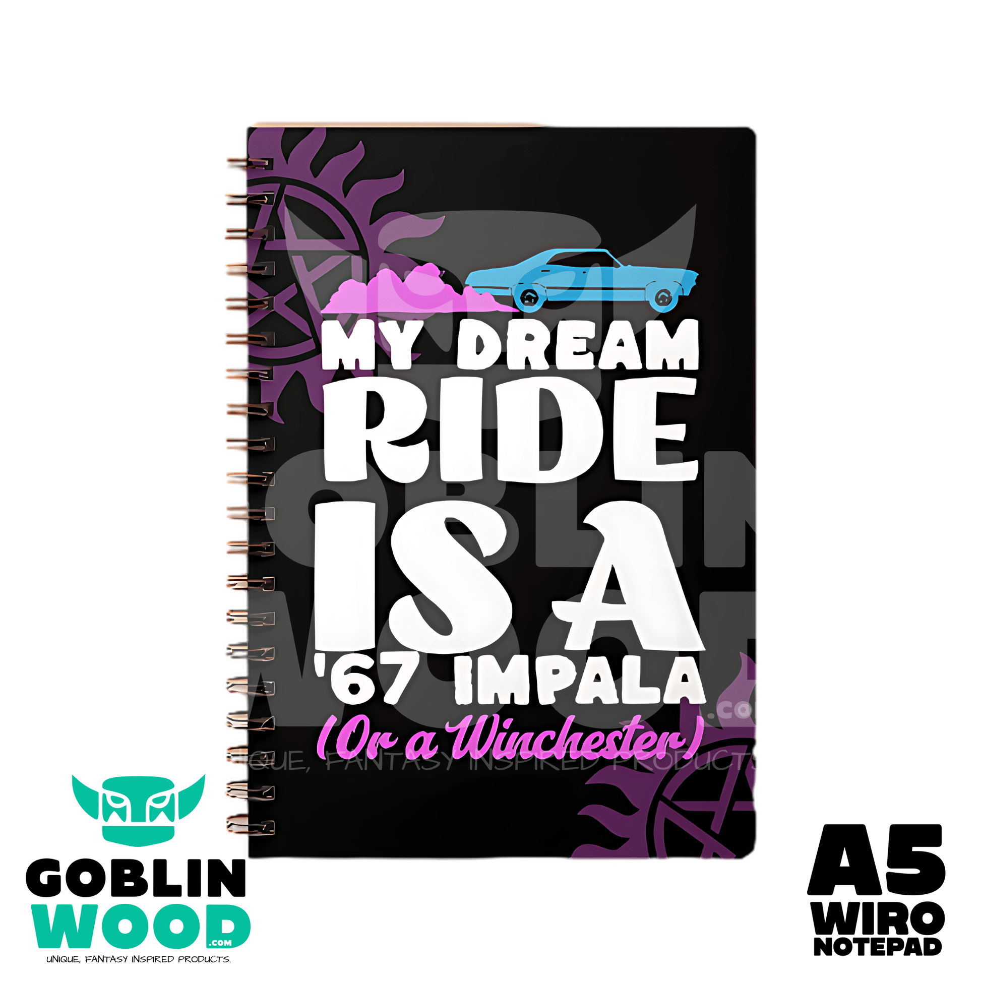 Dream Ride - A5 AOP Lined Notebook - Supernatural Inspired - Goblin Wood Exclusive - Goblin Wood