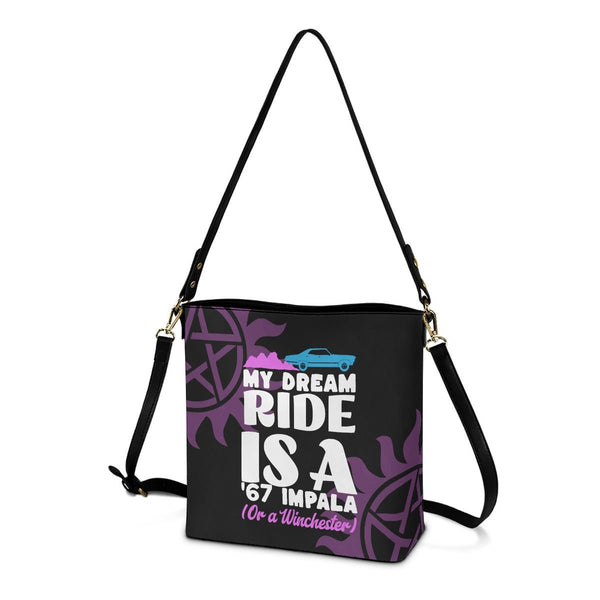 Dream Ride - Black Cross Body Bucket Bag - Supernatural Inspired - Goblin Wood Exclusive - Goblin Wood