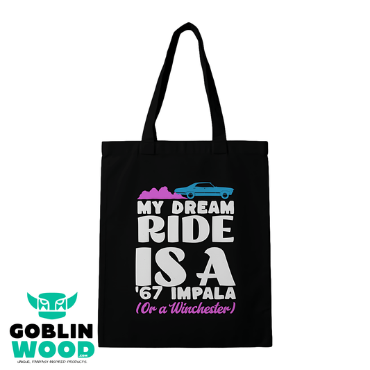 Dream Ride - Black Tote Bag - Supernatural Inspired - Goblin Wood Exclusive - Goblin Wood