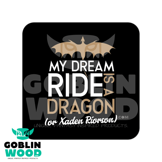 Dream Ride - Drinks Coaster - Fourth Wing Inspired - Goblin Wood Exclusive - Goblin Wood