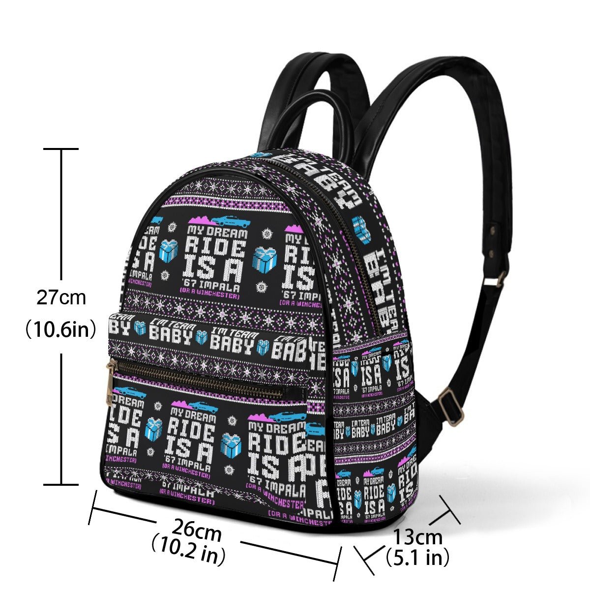 Dream Ride Xmas Knit Pattern Mini Backpack - Supernatural Inspired - Goblin Wood Exclusive - Goblin Wood