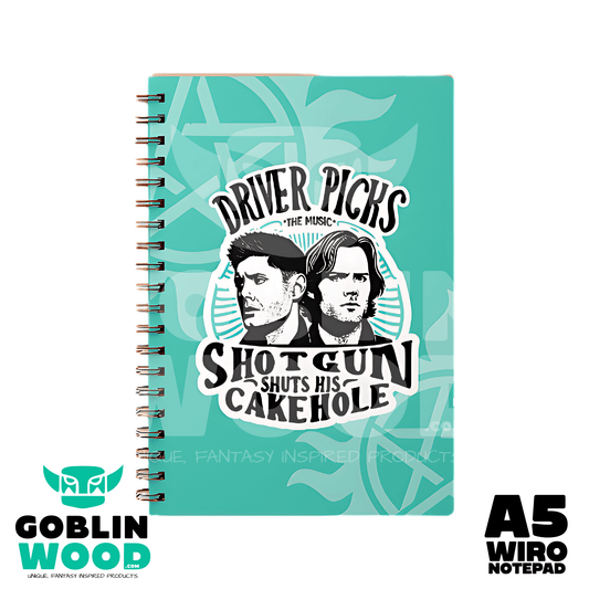 Driver - A5 AOP Lined Notebook - Supernatural Inspired - Goblin Wood Exclusive - Goblin Wood