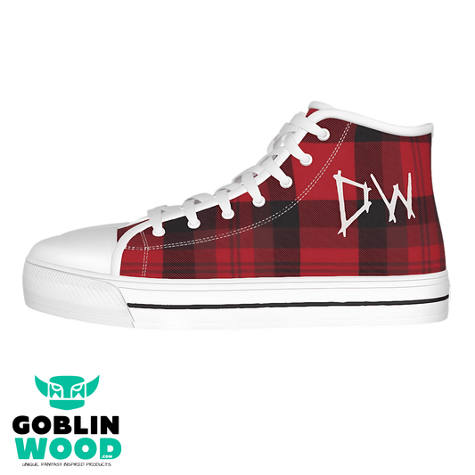 DW Plaid - Canvas Hi - Top Shoe - Supernatural Inspired - Goblin Wood Exclusive - Goblin Wood