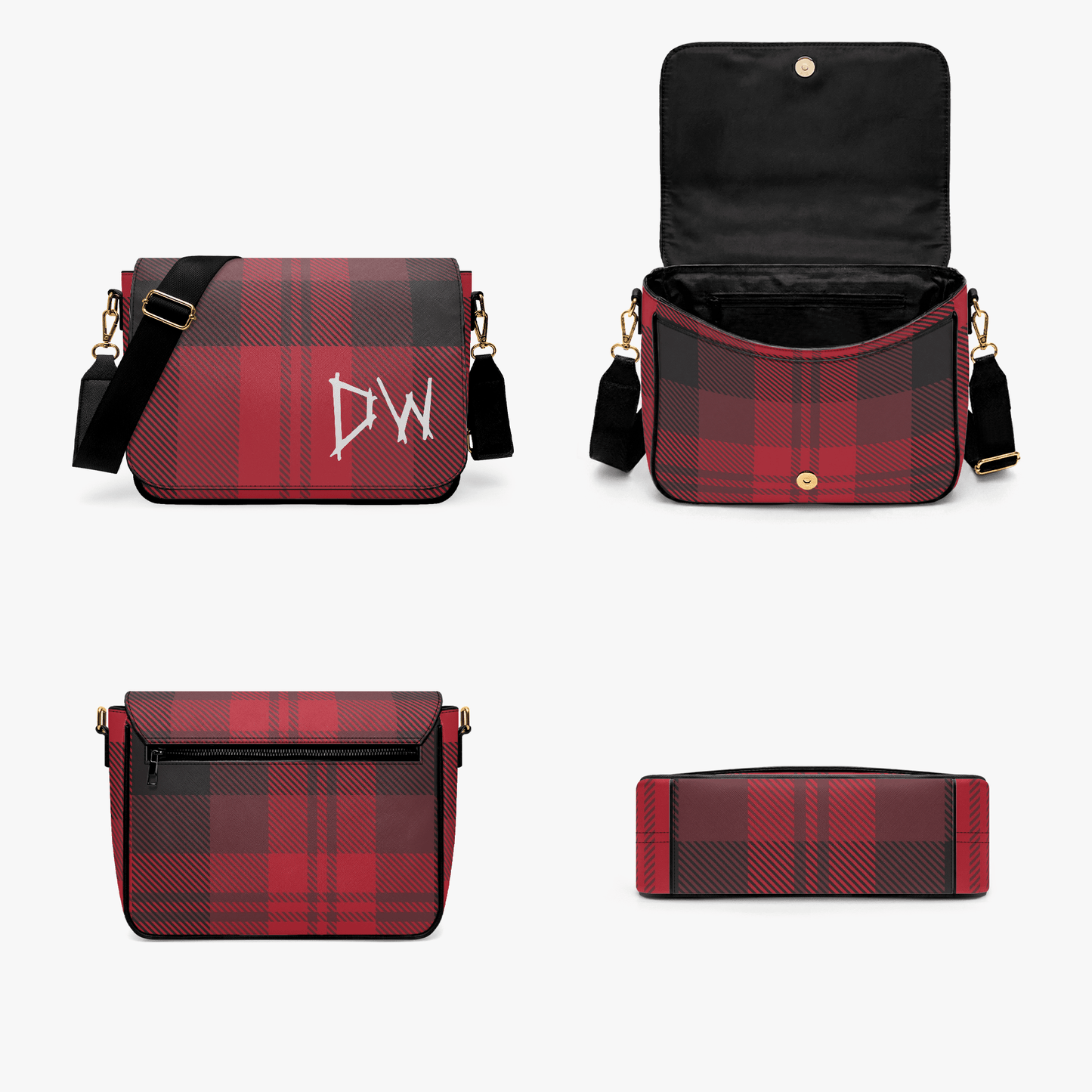 DW Plaid - PU Cross Body Hand Bag - Supernatural Inspired - Goblin Wood Exclusive - Goblin Wood