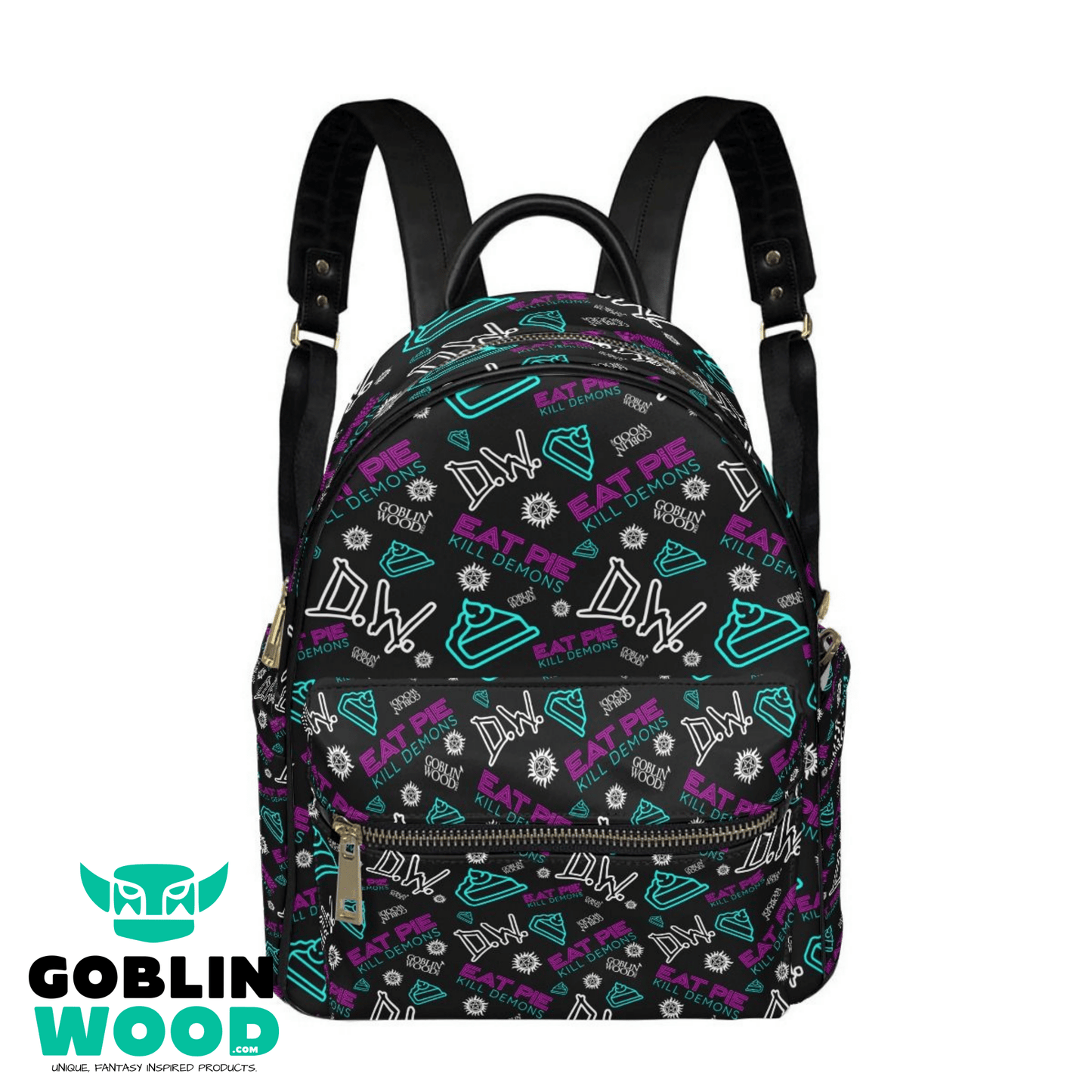 Eat Pie - AOP Print Mini Backpack - Supernatural Inspired - Goblin Wood Exclusive - Goblin Wood