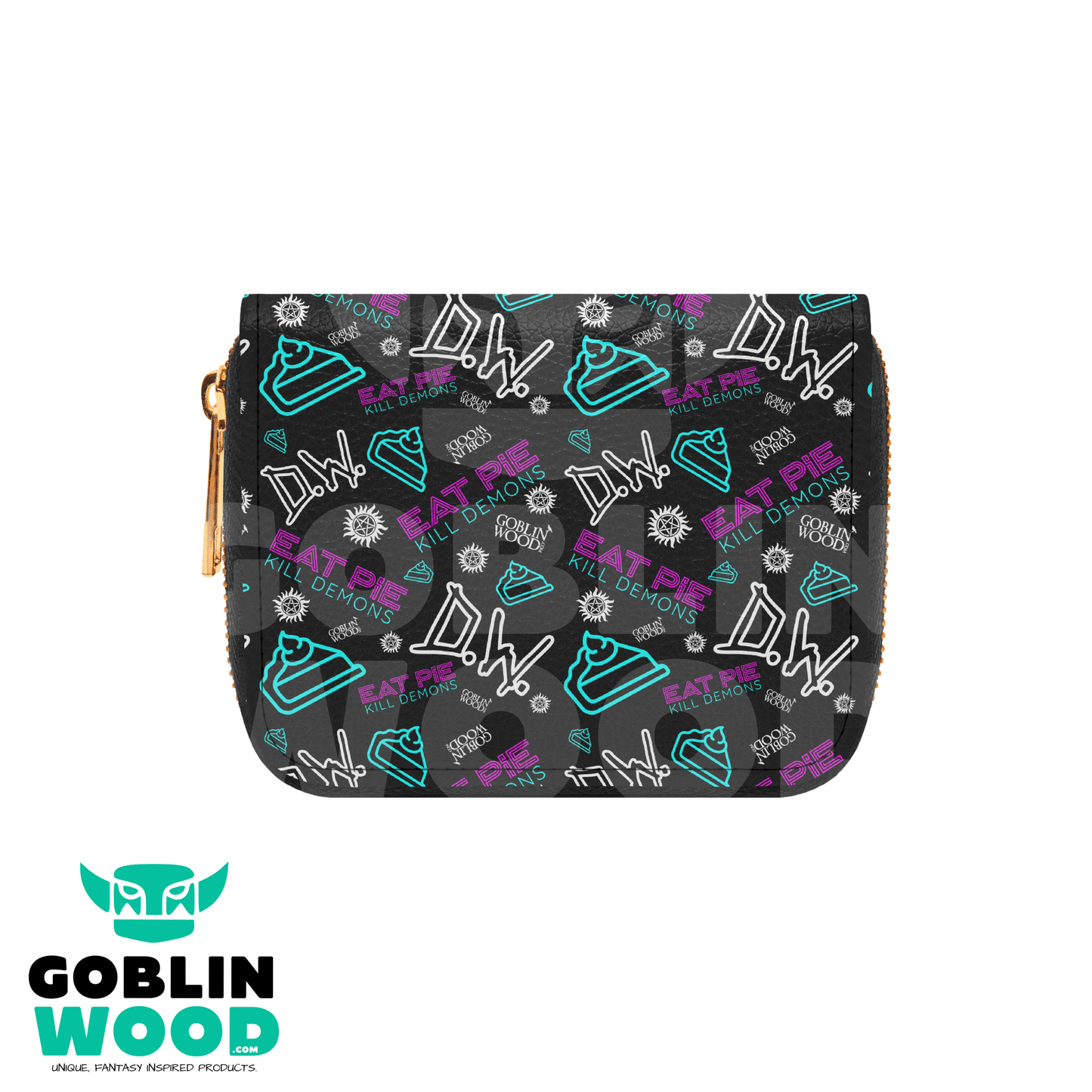 Eat Pie - Bifold Zipper Purse - Supernatural Inspired - Goblin Wood Exclusive - Goblin Wood
