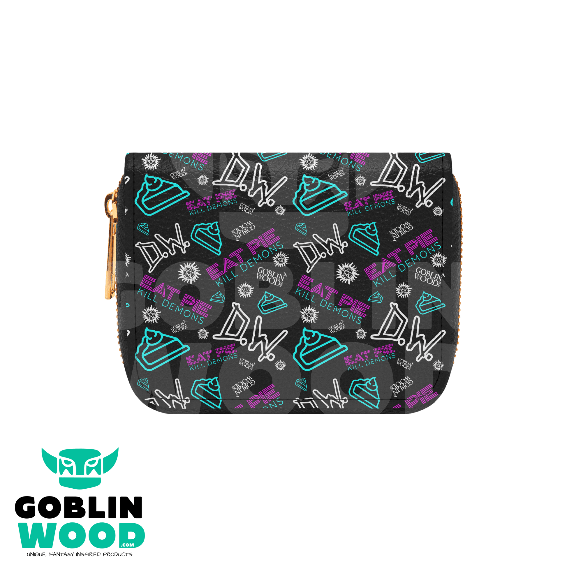 Eat Pie - Bifold Zipper Purse - Supernatural Inspired - Goblin Wood Exclusive - Goblin Wood