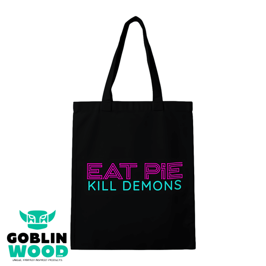 Eat Pie - Black Tote Bag - Supernatural Inspired - Goblin Wood Exclusive - Goblin Wood