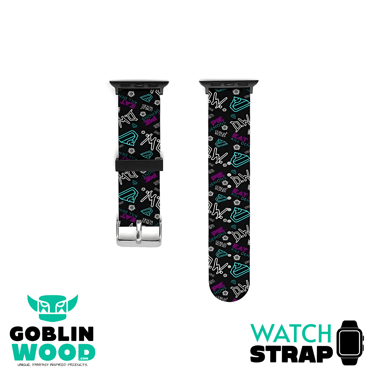 Eat Pie - Silicone Smart Watch Strap - Supernatural Inspired - Goblin Wood Exclusive - Goblin Wood