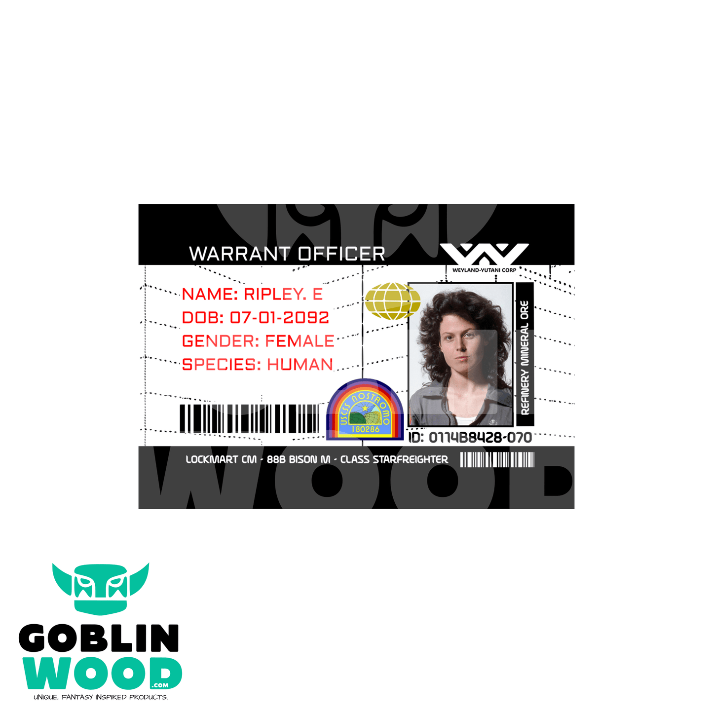 Ellen Ripley - Warrant Officer ID Card -  - Goblin Wood Exclusive - Goblin Wood