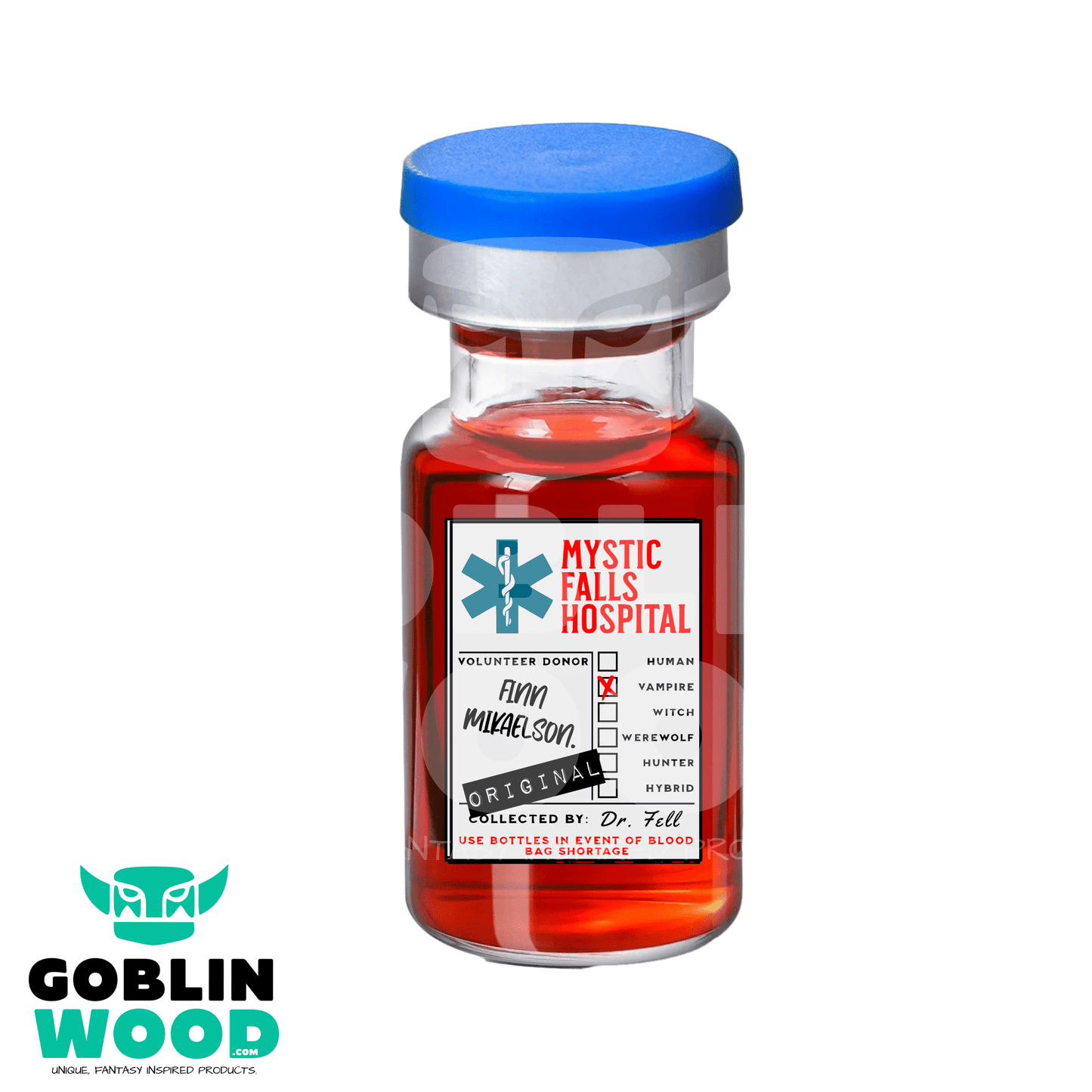 Finn Mikaelson - Blood Vial - TVD Inspired - Goblin Wood Exclusive - Goblin Wood
