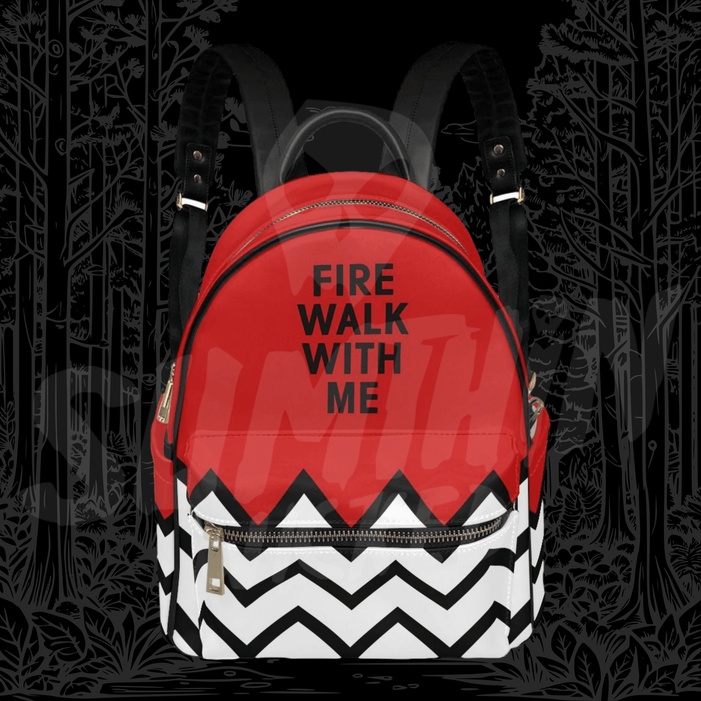 Fire Walk - AOP PU Mini Backpack - Twin Peaks Inspired - Sumthin Wicked Exclusive - Goblin Wood