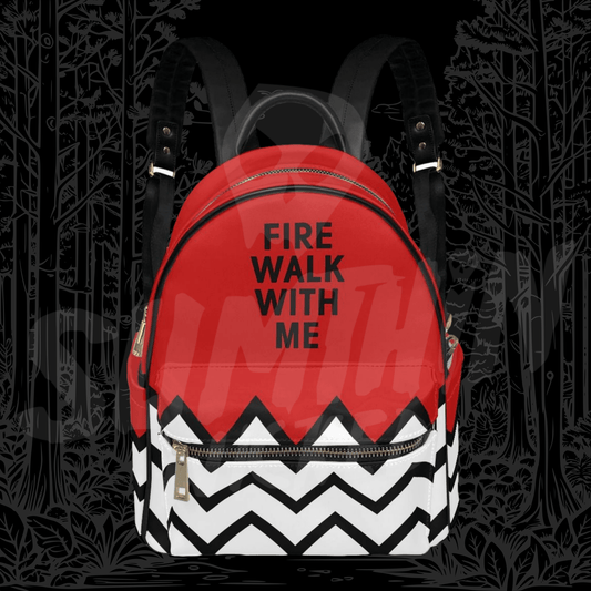 Fire Walk - AOP PU Mini Backpack - Twin Peaks Inspired - Sumthin Wicked Exclusive - Goblin Wood