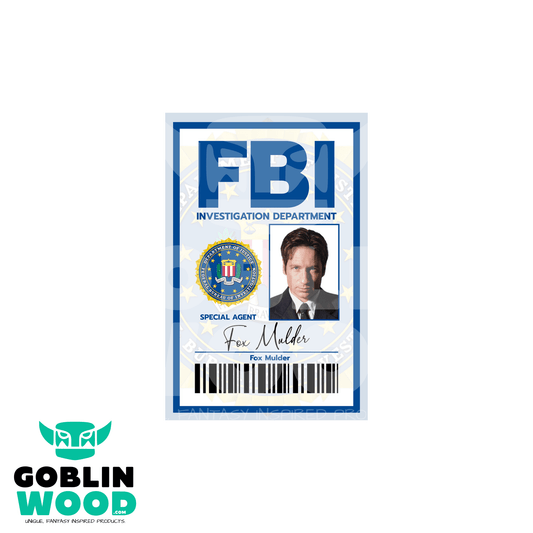 Fox Mulder - FBI ID Card - The X - Files Inspired - Goblin Wood Exclusive - Goblin Wood