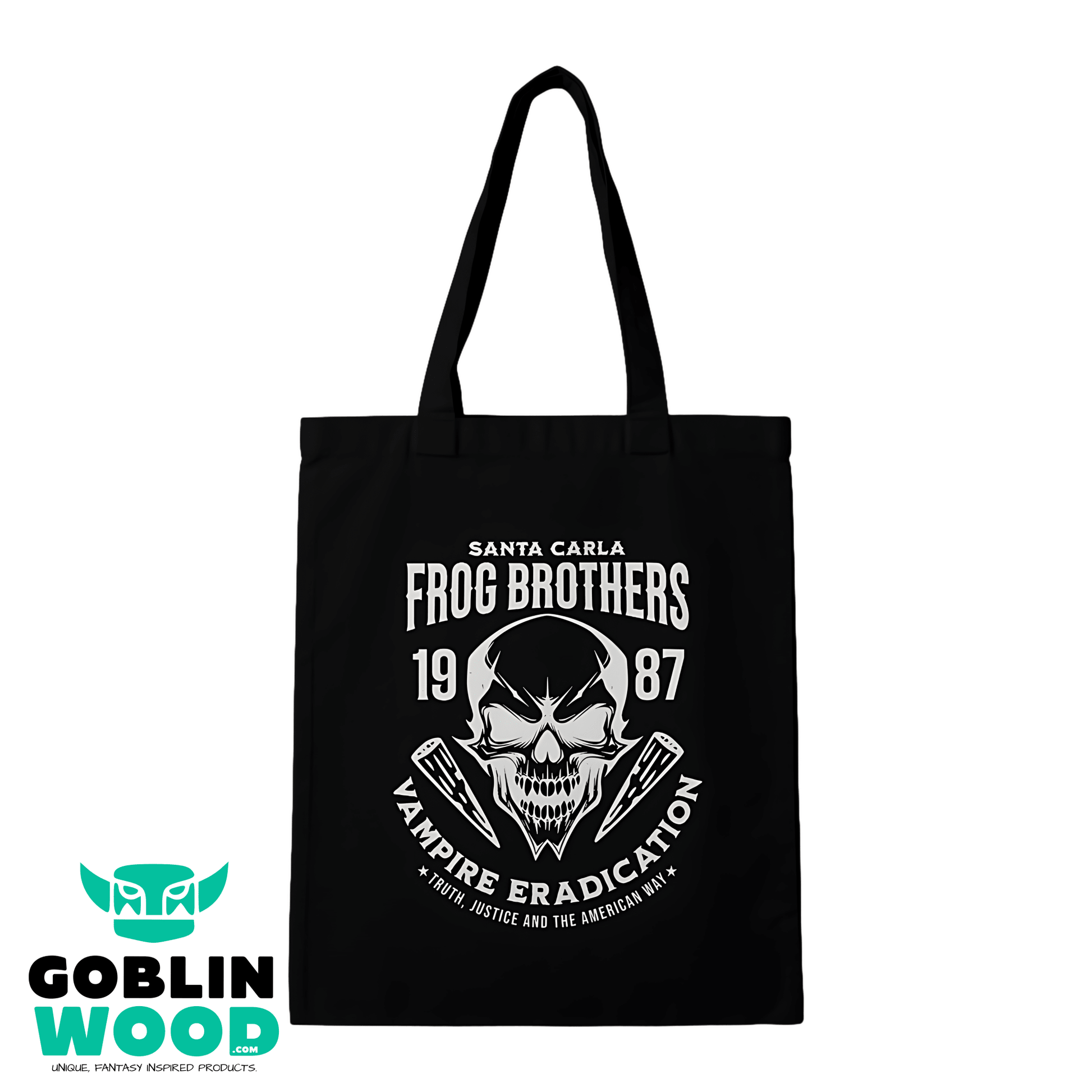 Frog Bothers - Black Tote Bag - The Lost Boys Inspired - Goblin Wood Exclusive - Goblin Wood