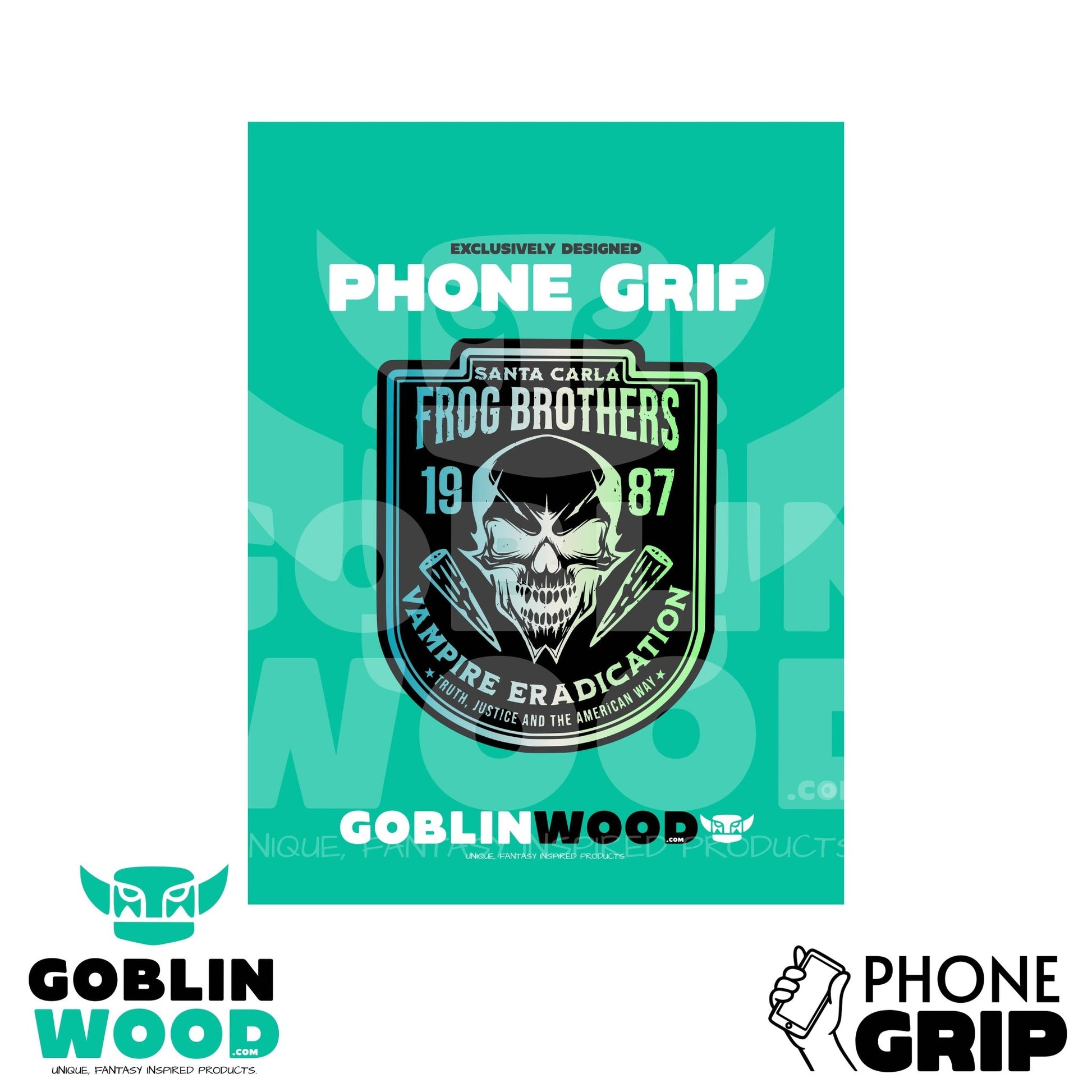 Frog Brothers - Acrylic Phone/Kindle Grip - The Lost Boys Inspired - Goblin Wood Exclusive - Goblin Wood