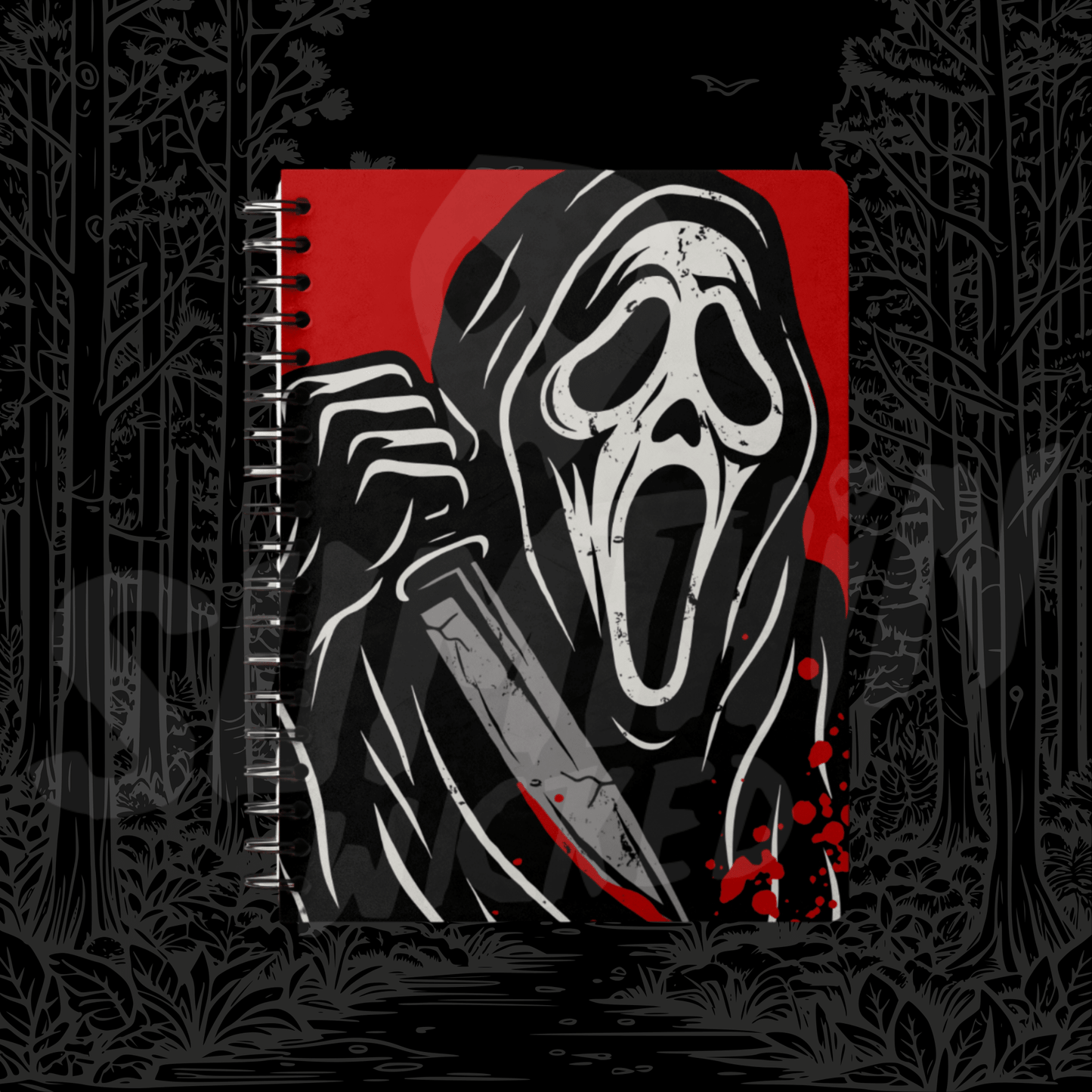 Ghostface - A5 Wiro Lined Notebook - Scream Inspired - Sumthin Wicked Exclusive - Goblin Wood