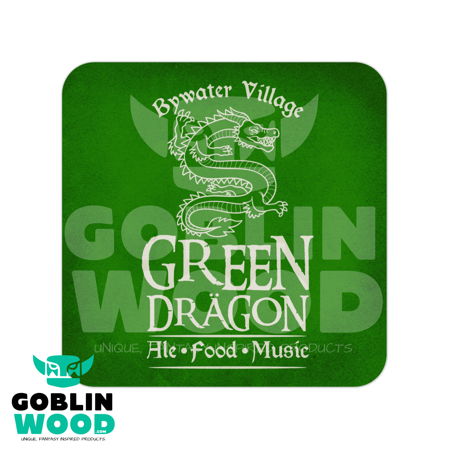 Green Dragon Inn - Drinks Coaster -  - Goblin Wood Exclusive - Goblin Wood