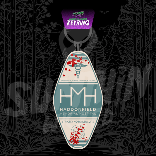Haddonfield Memorial Hospital - Acrylic Key Fob Keychain - Halloween II Inspired - Sumthin Wicked Exclusive - Goblin Wood