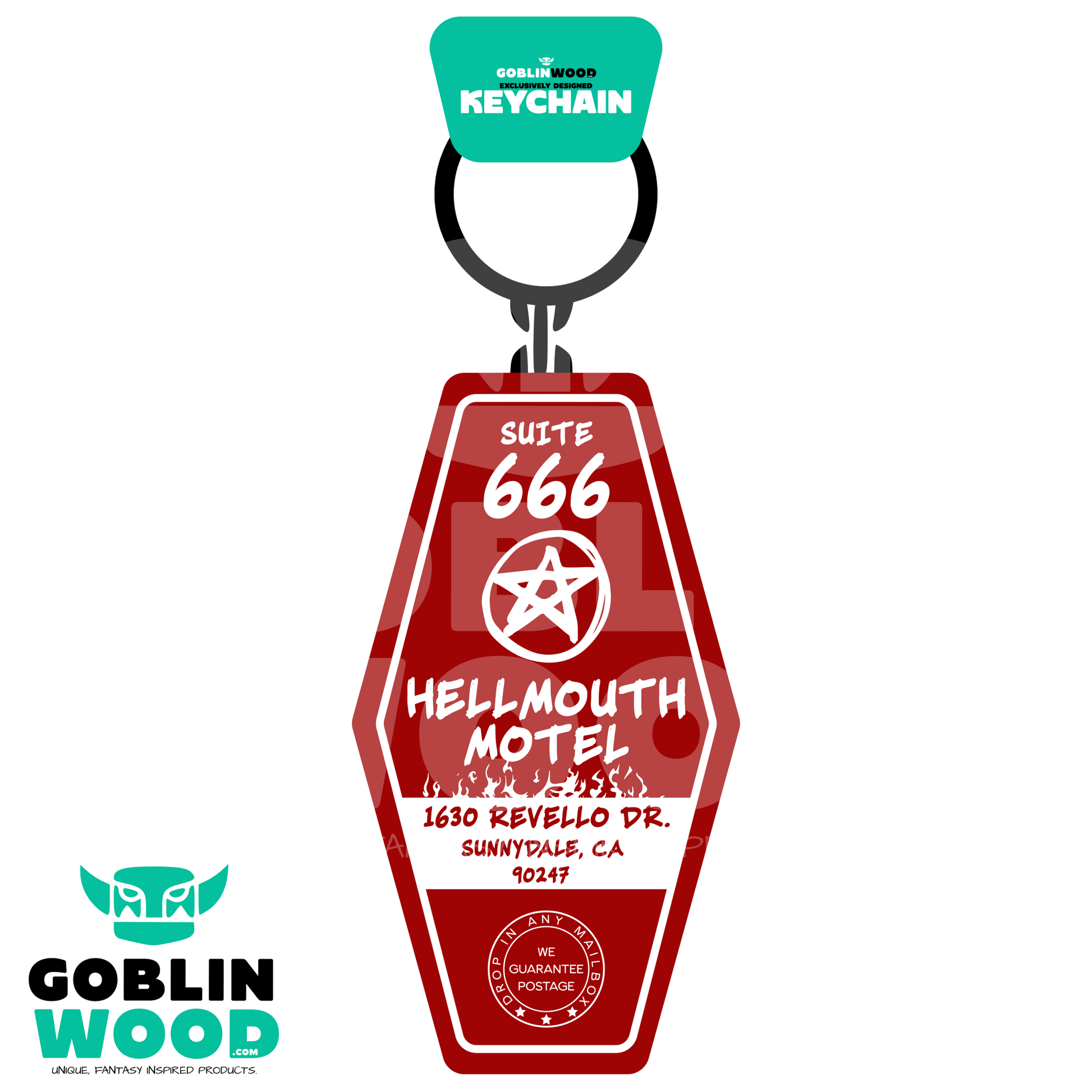 Hellmouth Hotel - Acrylic Keychain - Angel - Goblin Wood Exclusive - Goblin Wood