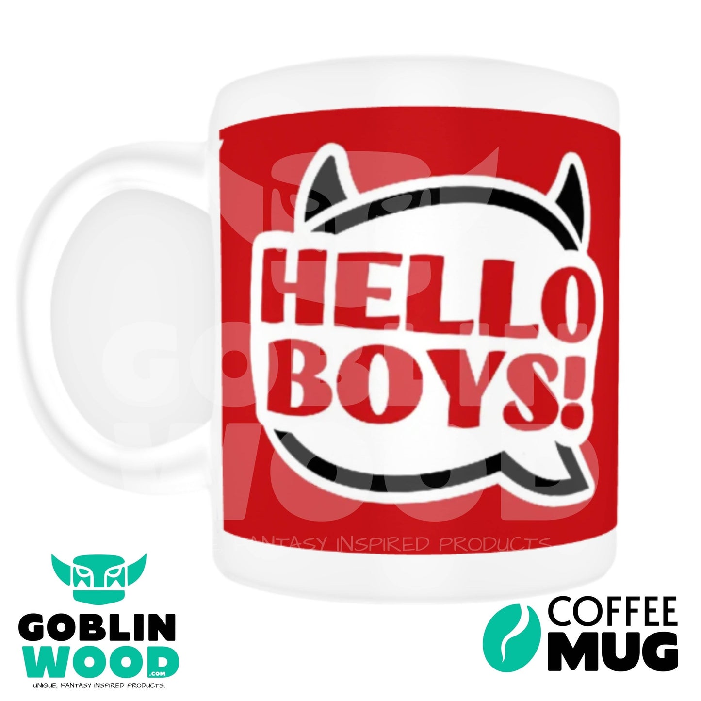Hello Boys! - Speech Bubble Coffee Mug - Supernatural Inspired - Goblin Wood Exclusive - Goblin Wood