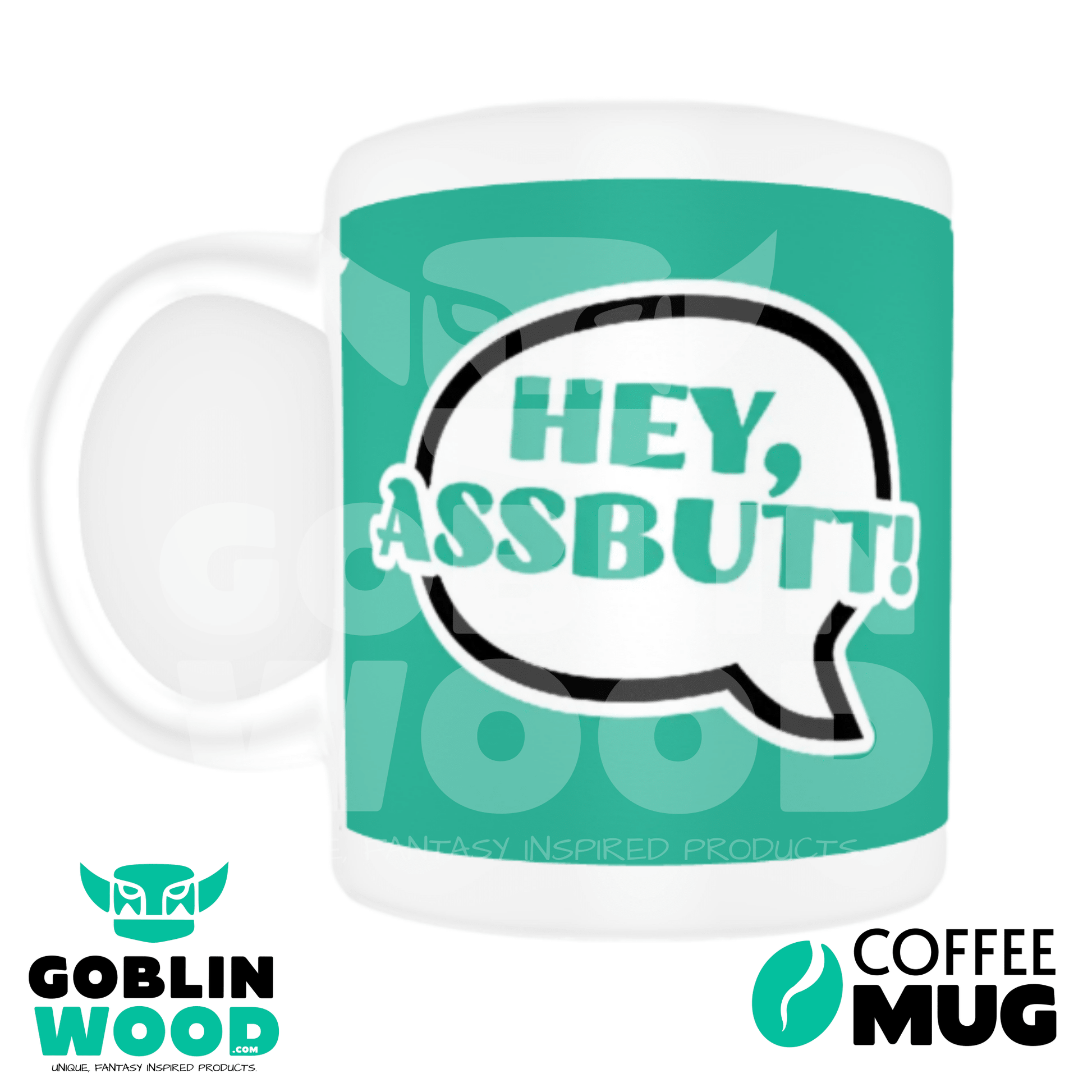 Hey Assbutt! - Speech Bubble Coffee Mug - Supernatural Inspired - Goblin Wood Exclusive - Goblin Wood