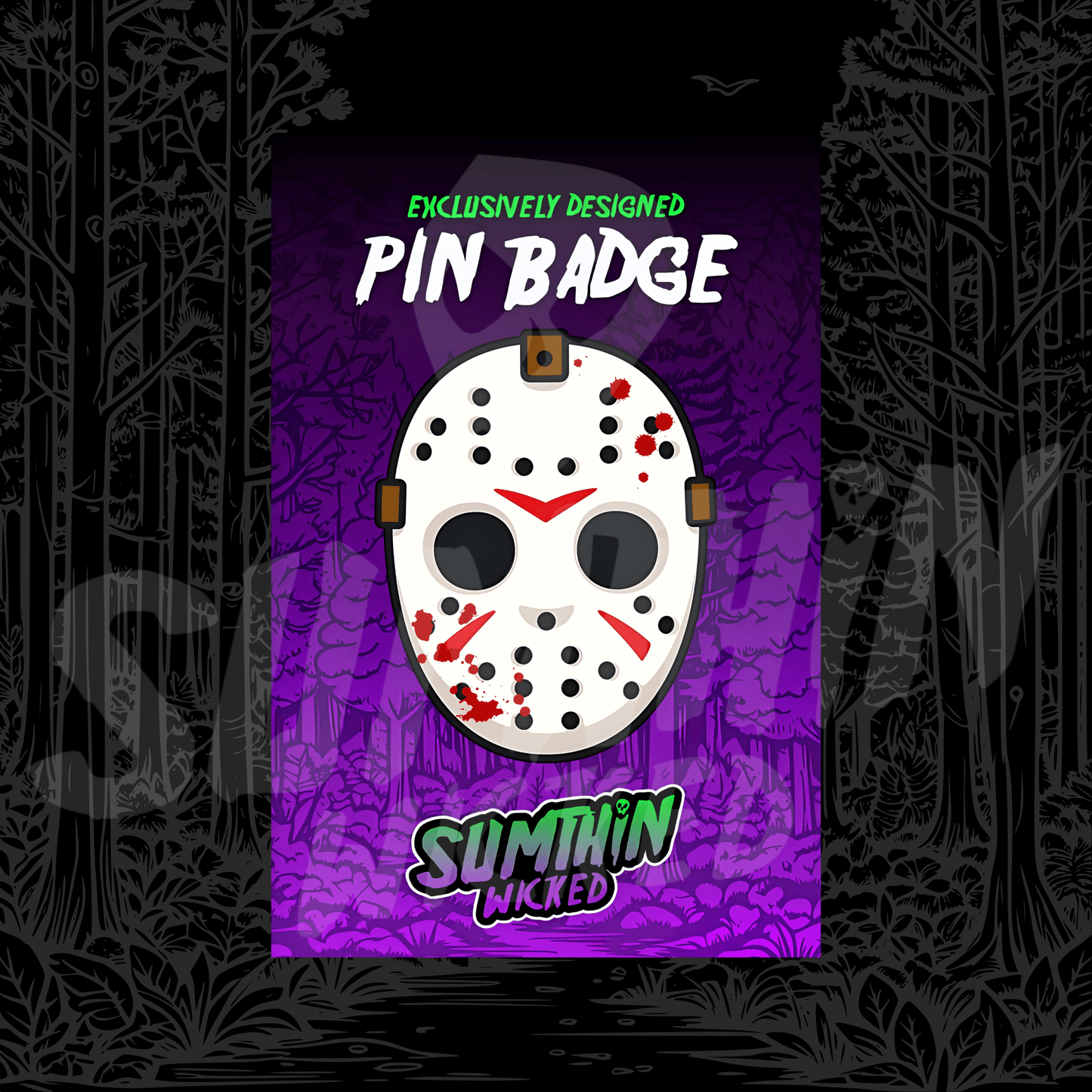 Hockey - Acrylic Pin Badge - Friday The 13th Inspired - Sumthin Wicked Exclusive - Goblin Wood