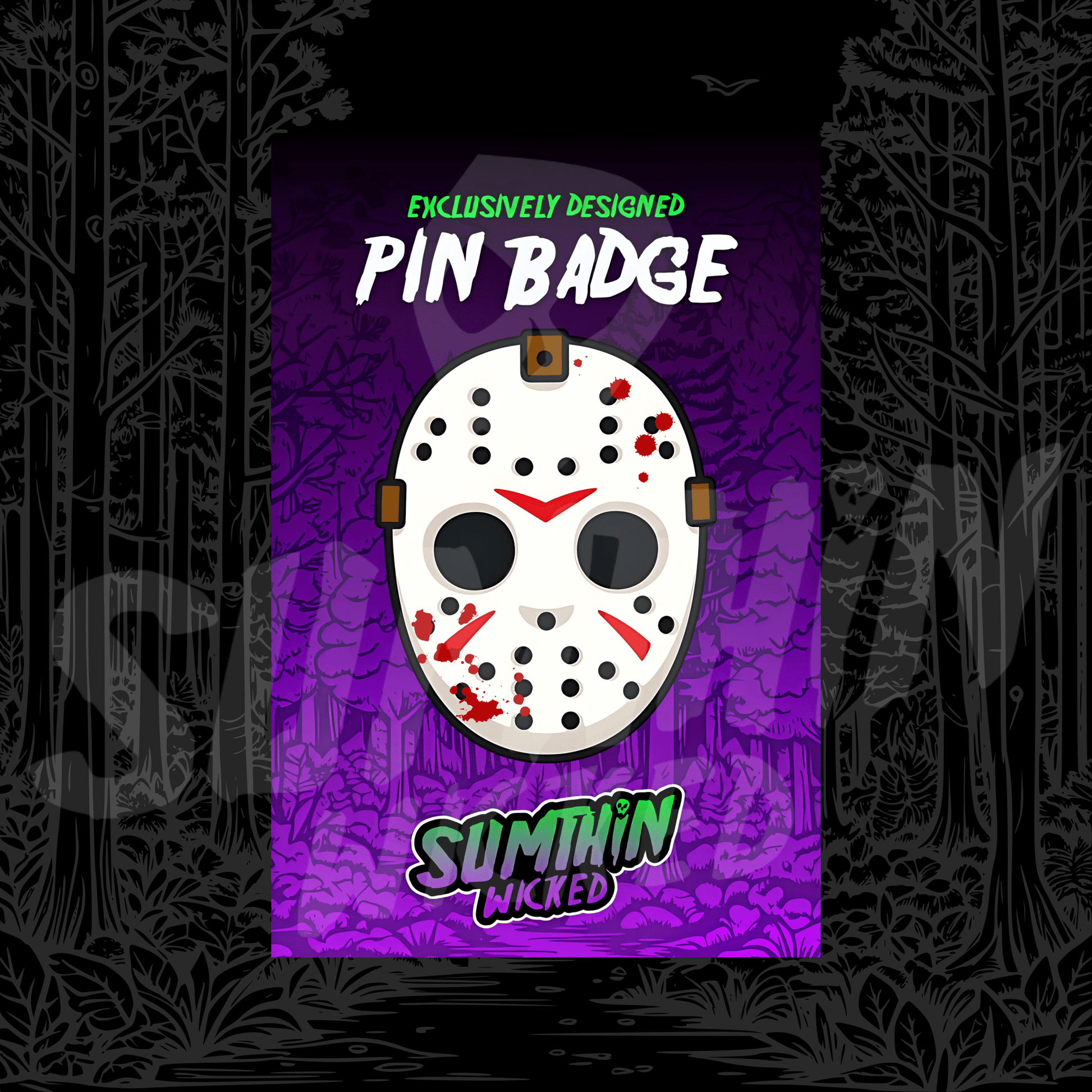 Hockey - Acrylic Pin Badge - Friday The 13th Inspired - Sumthin Wicked Exclusive - Goblin Wood